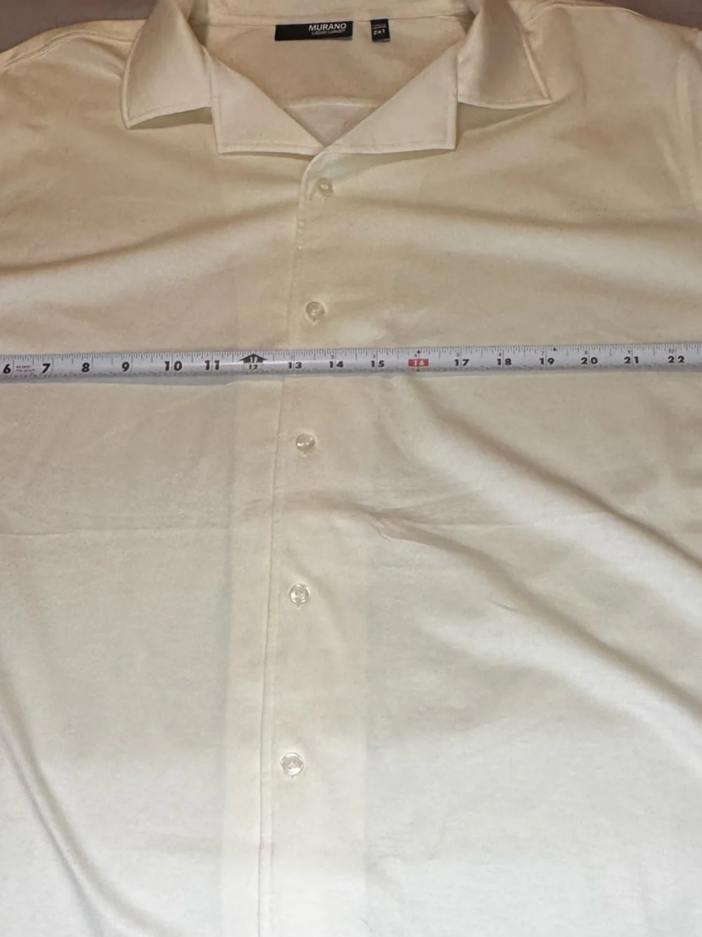 Murano Camp Shirt 2XT Cream Short Sleeve Button Up Big & Tall Resort - Picture 6 of 7